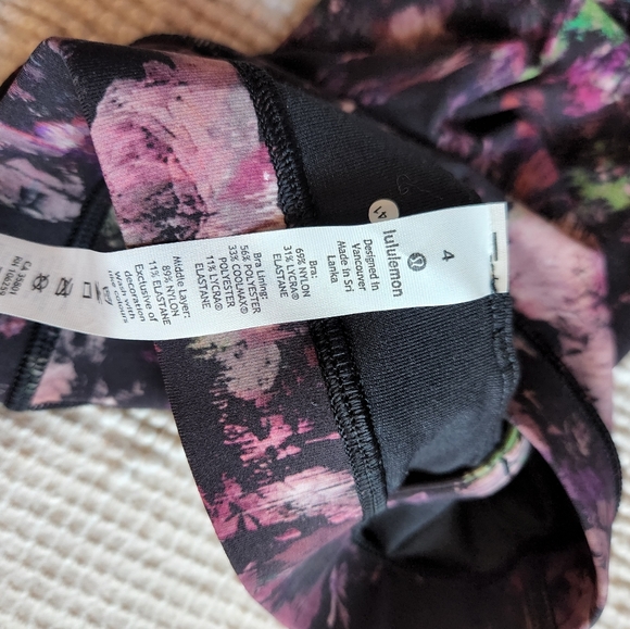 Lululemon Free To Be Serene Floral Bra Illusion Antique White Multi Luxtreme - Picture 4 of 6